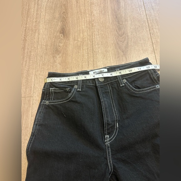 Reformation Pamela Ultra High Rise Black and White Straight Leg Jeans Size 25 - Picture 11 of 13